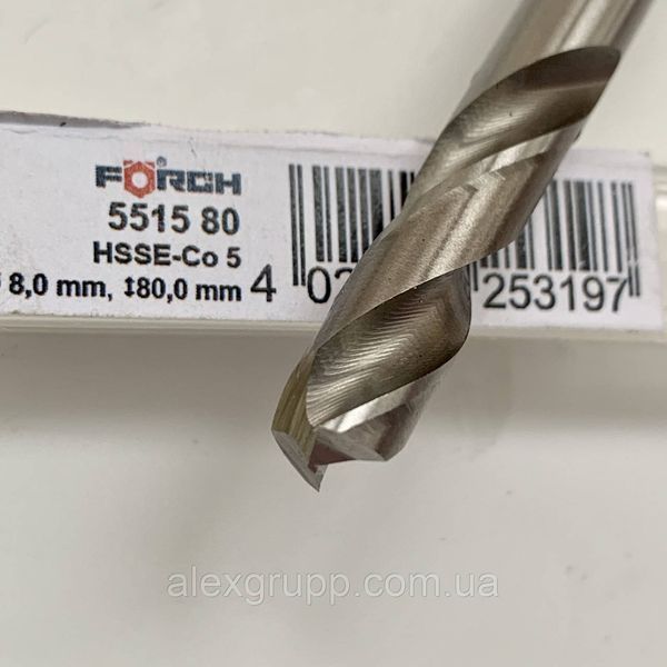 Легированное кобальтом Сверло для точечной сварки Forch HSSE-Co 8 мм 551580 фото